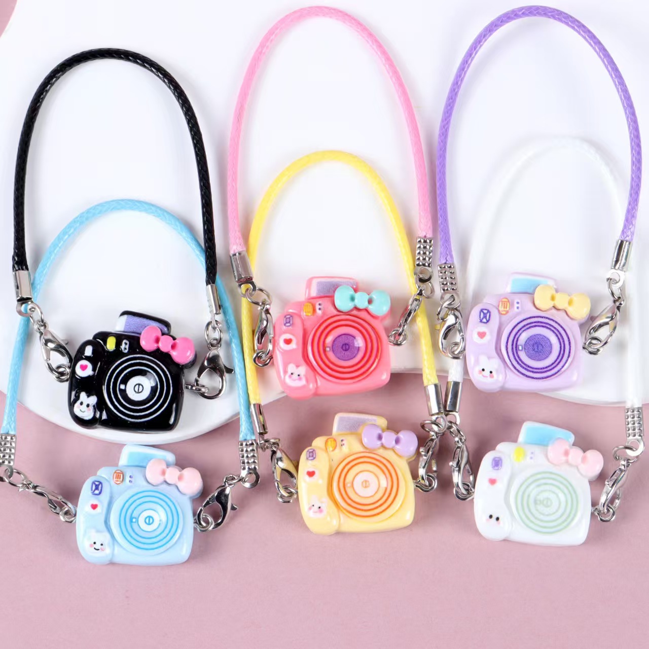 Dollhouse Mini Camera Pendant Acrylic Cartoon Model Bow Bag Pendant Accessories