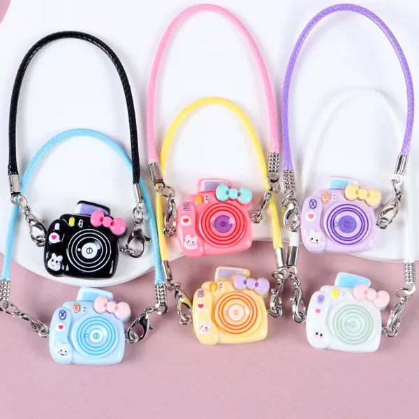 Dollhouse Mini Camera Pendant Acrylic Cartoon Model Bow Bag Pendant Accessories
