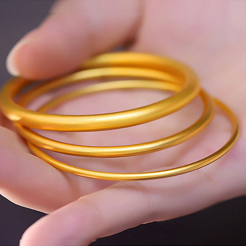 Ancient method inheritance bracelet for women, Vietnamese sand gold imitation gold solid 999 matte plain ring bracelet jewelry that will not fade for a long time
