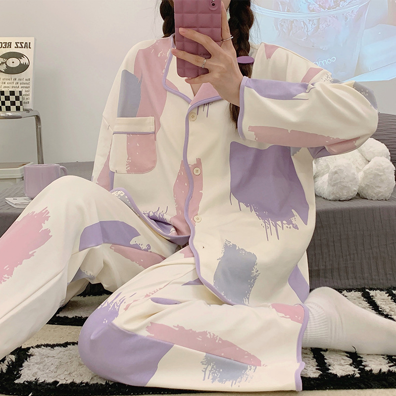 睡衣女春秋季2024年新款長袖長褲甜美學生可外穿秋冬家居服兩件套