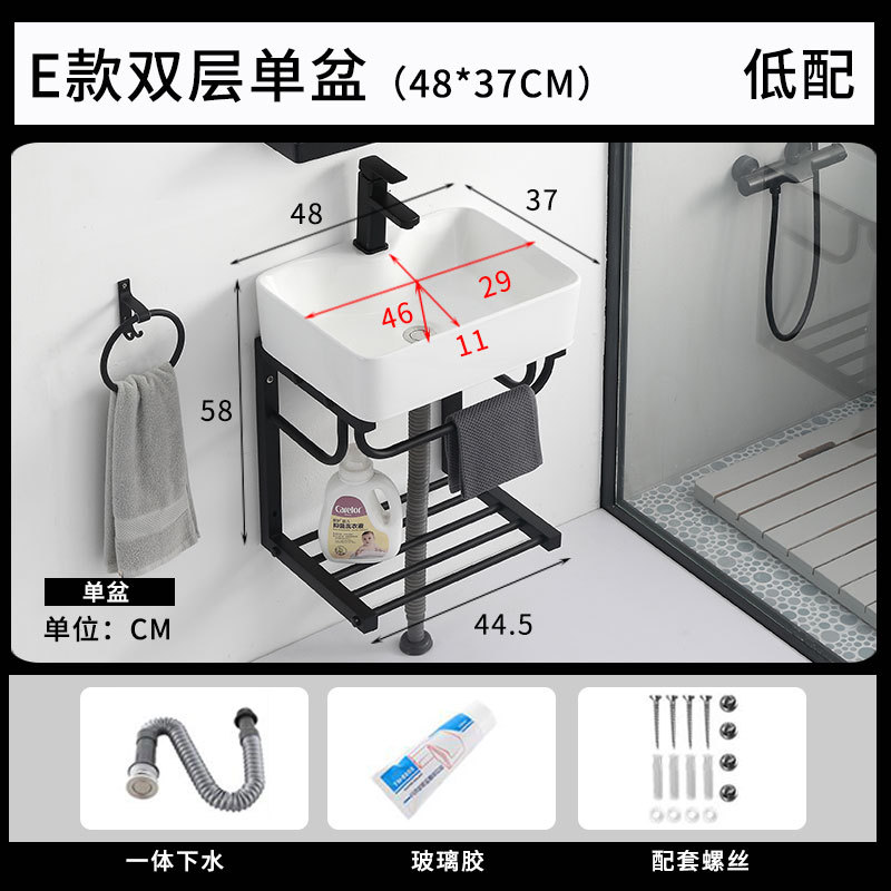 Simple mini lavabo montado en la pared pequeño apartamento casa cuarto de baño lavabo gabinete mesa de lavado