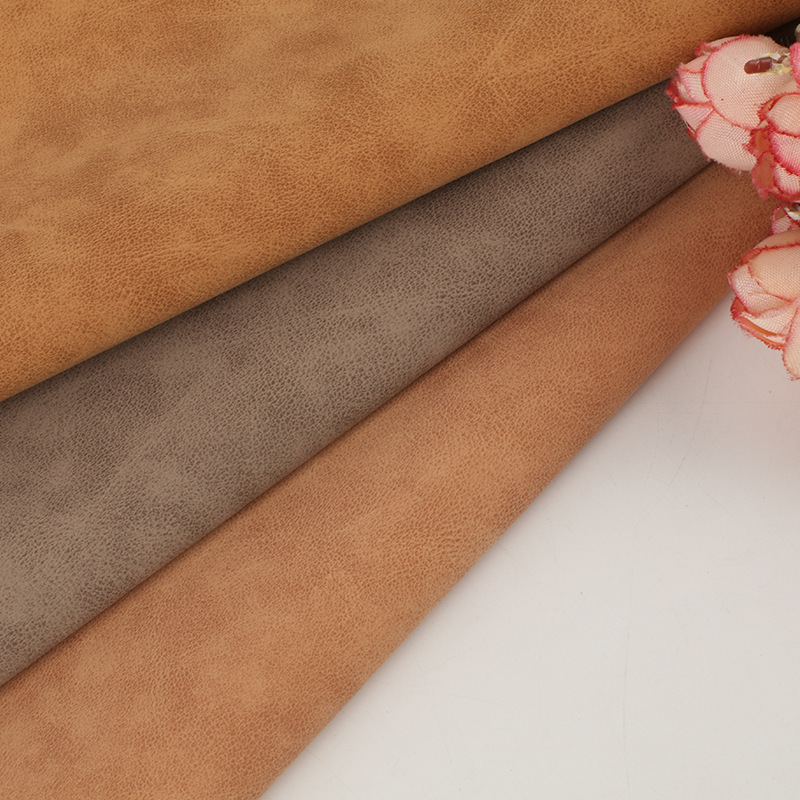 粗磨砂羊巴 0.8厚 PU皮革女包包面料箱包革 仿棉绒底F813