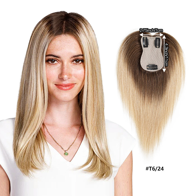 Amazonクロスボーダー欧米人毛レディースヘアピース 白髪カバー・増毛・ふわふわ・高頭頂ヘアピース|undefined