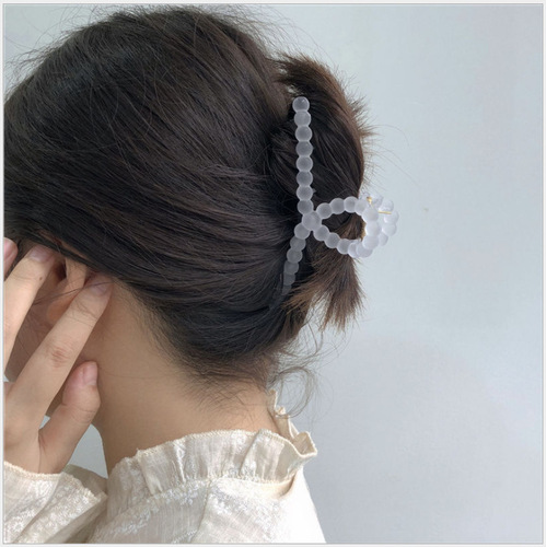 Transparent sand texture claw candy color hair clip for women summer Korean version hair claw hairpin shark tooth particle hair accessory