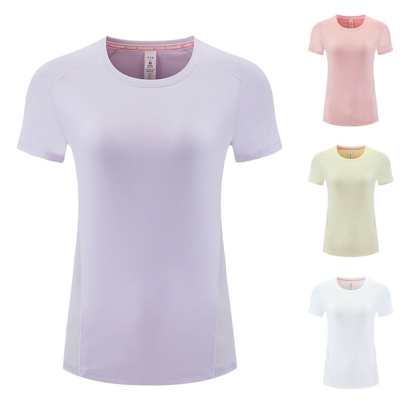 2025 nueva camiseta de verano para mujeres camiseta deportiva running bádminton yoga camiseta de mangas cortas