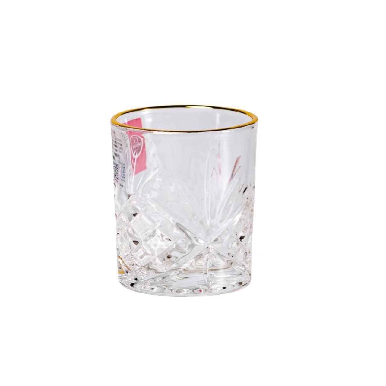Vaso de vino grabado con patrón de diamante Vaso de vidrio Vaso de vino Vaso de sake Vaso de vino blanco Vaso de un bocado Vaso de vino pequeño 70ml al por mayor