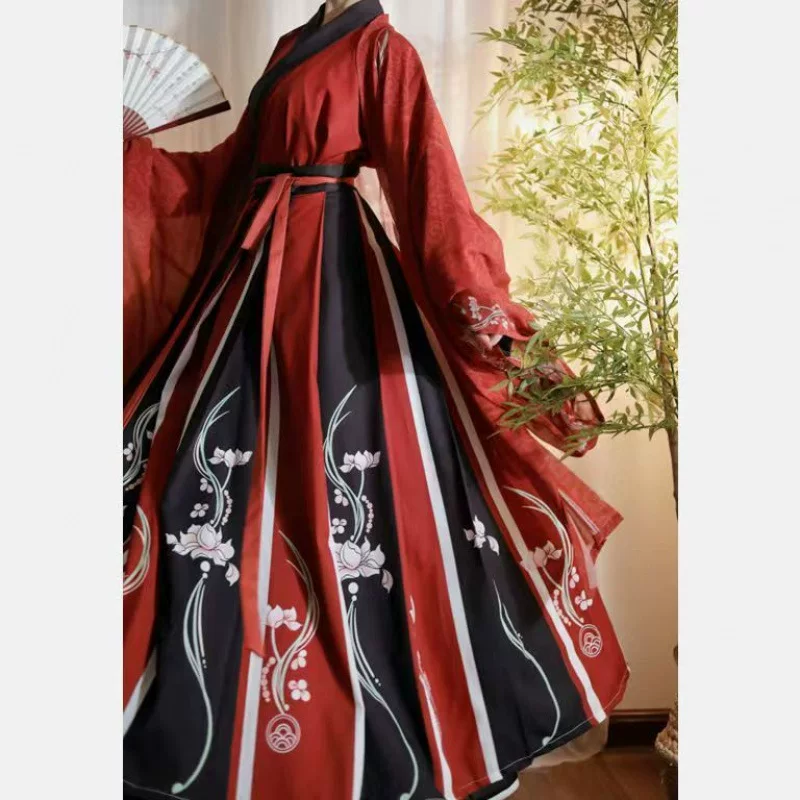 Ханьфу с широкими рукавами (Original Hanfu Mu Qing), унисекс, весна–лето, свободный крой