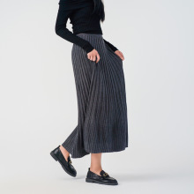 秋冬新款灰色针织半身裙女百搭时尚显瘦厚款百褶裙配大衣针织长裙