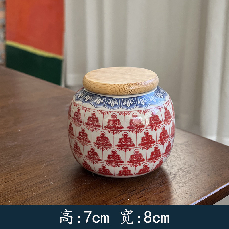 천불/대나무 뚜껑 차 캔