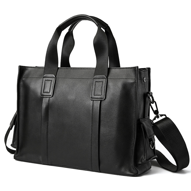 Aoyi Genuine Leather Men's Bag, Men's Handbag, First-Layer Cowhide Bag, Crossbody Bag, Large-Capacity Business Briefcase, Computer Bag