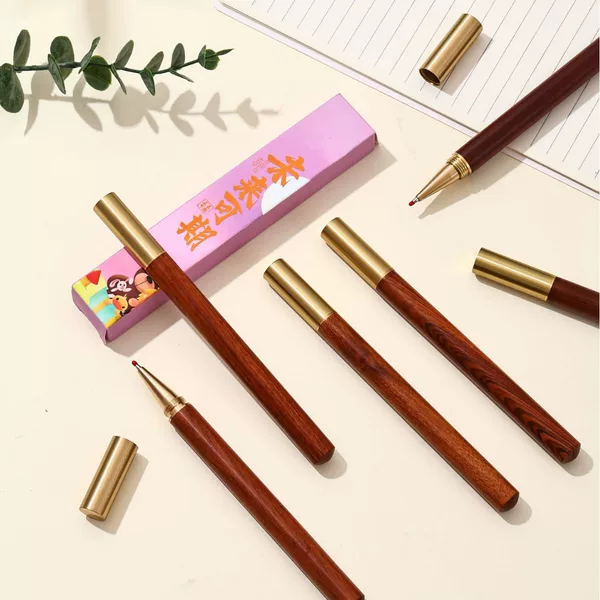 [Customizable Engraving] Brass and Redwood Solid Wood Signature Water-Based Pen Advertising Pen Wholesale Teacher's Day Gift Neutral