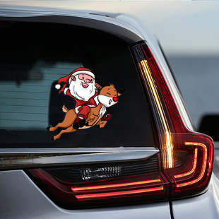 Cross-border foreign trade hot selling car stickers Christmas Santa Claus elk cartoon car body glass window decoration sticker painting