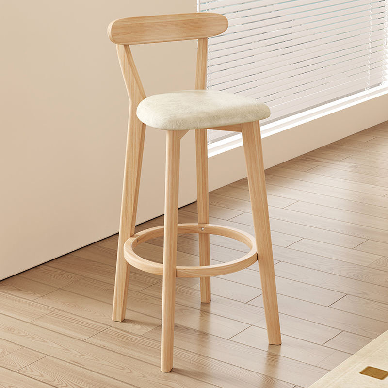 Bar Stool Solid Wood Chair High Stool Milk Tea Shop Coffee Balcony Bar Chair Bar Chair Trendy Front Desk Bar Chair Amazon
