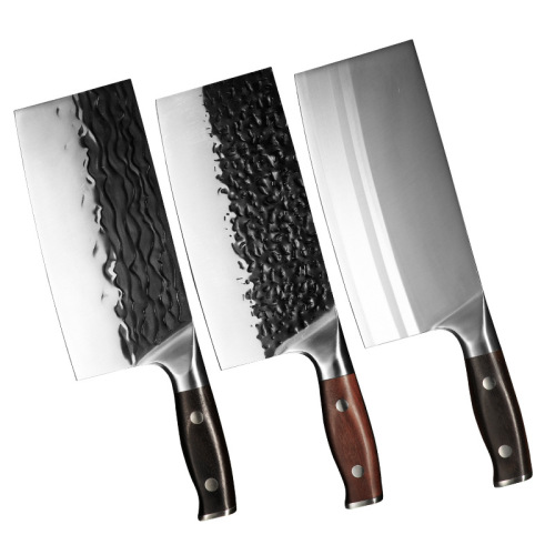 Black Color Wood Handle Steel Head Knife for Dual Use, Forged Kitchen Knife, Home Use Sharp Bone Cutting Knife, Slicing Pork Ribs Knife, Durable Slicing Knife