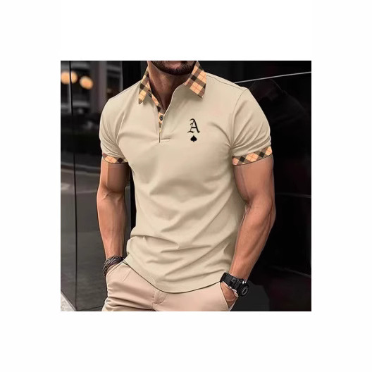 Men's Clothing Slim Fit Short Sleeve Shirt With Fashion Lapel - Breathable Cotton Blend Style T-Shirt_viptrois.com
