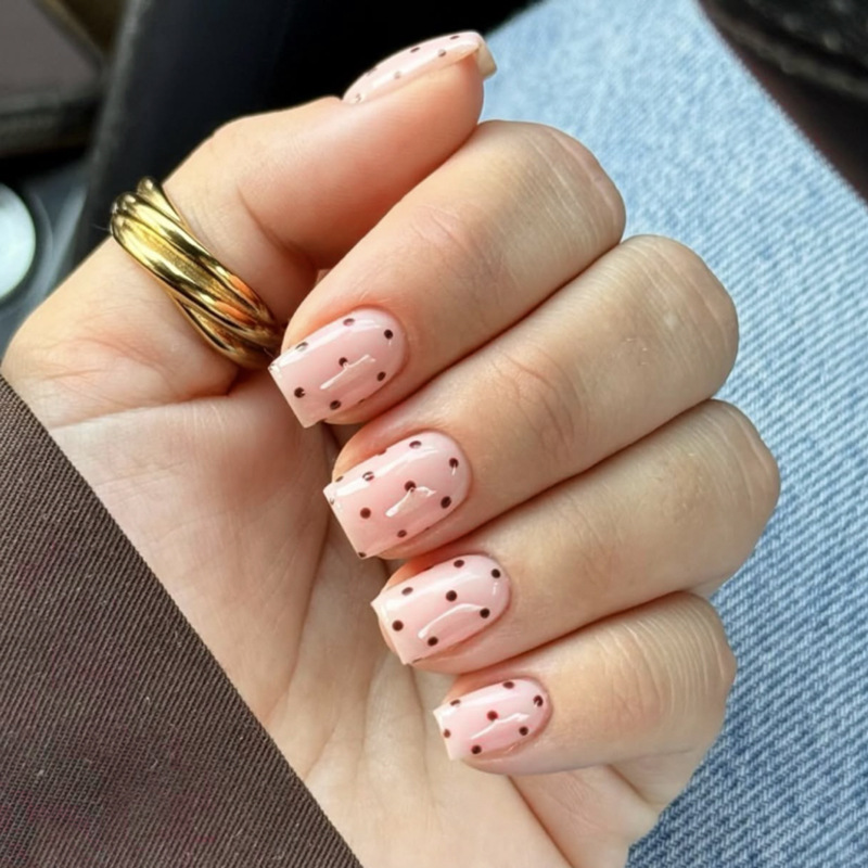 Hot-Selling Polka Dot Wearable Nails for Foreign Trade, Simple Short Square Nails, Wearable Nails, Manicure Nail Wholesale Hot-Selling Polka Dot Wearable Nails for Foreign Trade, Simple Short Square Nails, Wearable Nails, Manicure Nail Wholesale