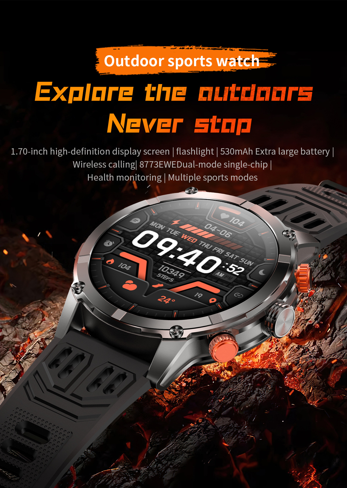 Smartwatch Für Herren Mit Bluetooth-anruf Und Herzfrequenzmesser_voghion.com