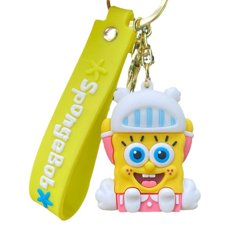 Dibujos animados esponja bebé Paida estrella llavero muñeca colgante coche llavero empuje muñeca máquina regalo al por mayor