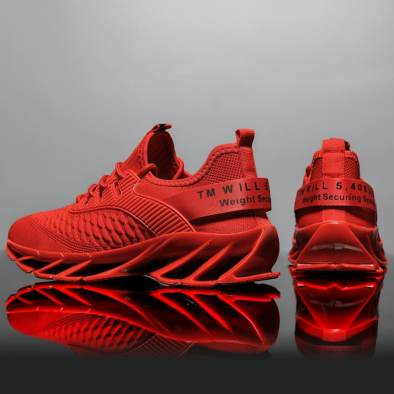 Cross-border AliExpress 2024 Men's Shoes Autumn Breathable Flyweave Casual Men's Trendy Blade Fish Scale Sports Running Shoes