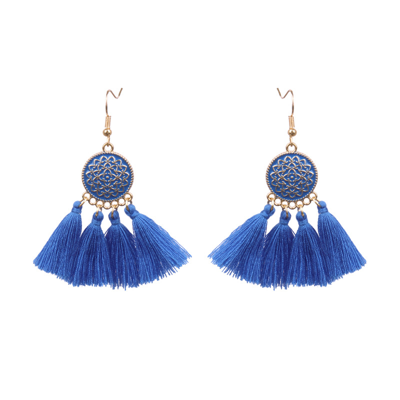 Vacation Bohemian Tassel Alloy Plating Women's Drop Earrings 1 Pair display picture 15