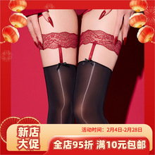 卿荷蕾丝腿环长筒袜lolita丝袜油亮白丝超薄丝滑透肉过膝袜甜妹风