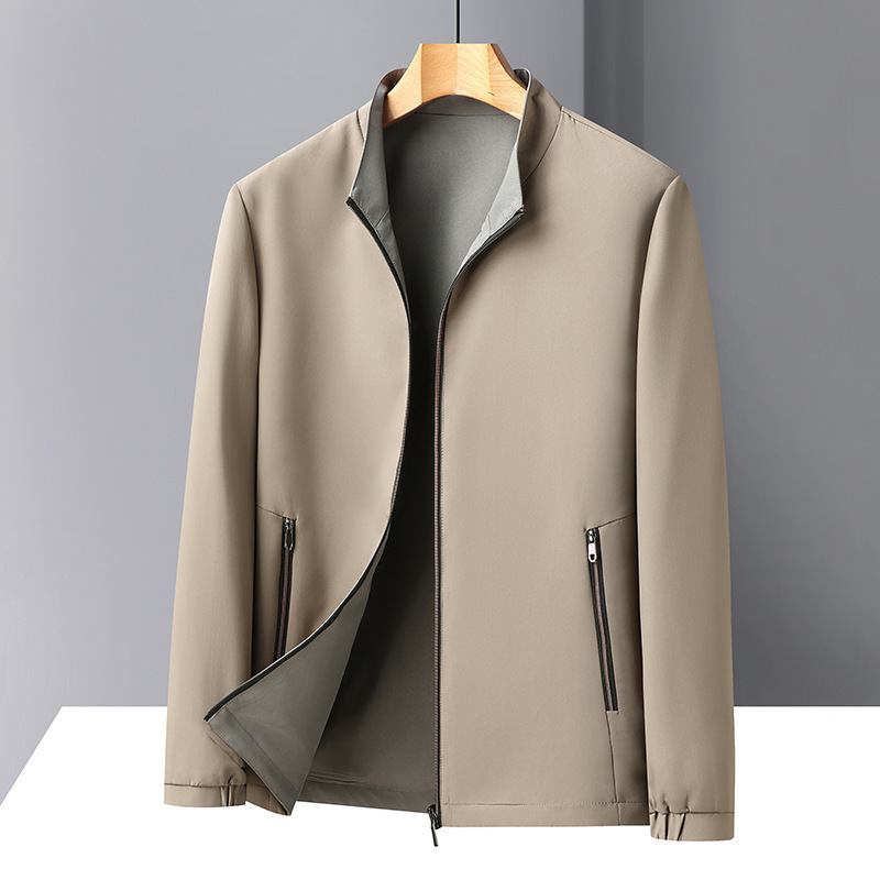 Men's Solid Color Jacket Coat High-End Trendy Casual Versatile Executive Spring High-Quality Business Men's Clothing Wholesale