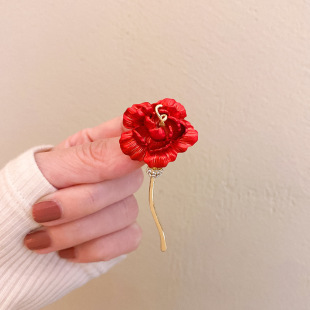 European and American vintage rose brooch, exaggerated fashionable flower pin buckle, high-end clothing corsage anti-exposure accessories