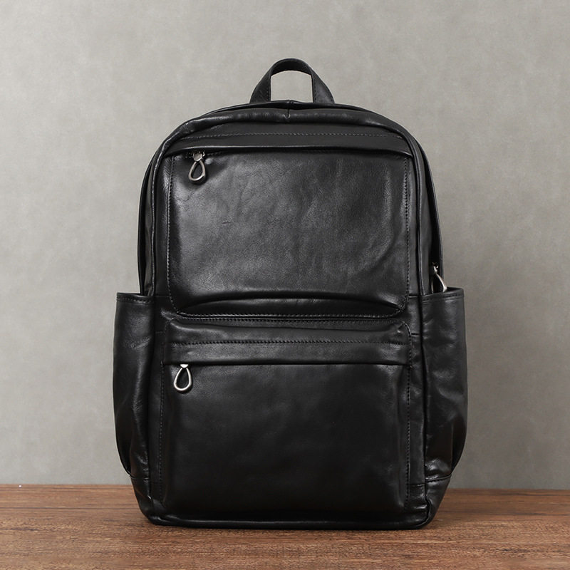 Ba lô nam da bò cổ điển dung tích lớn 36–55L, ngăn đựng laptop 15.6 inch, 30×17×43 cm — Màu cà phê, Màu nâu, đen