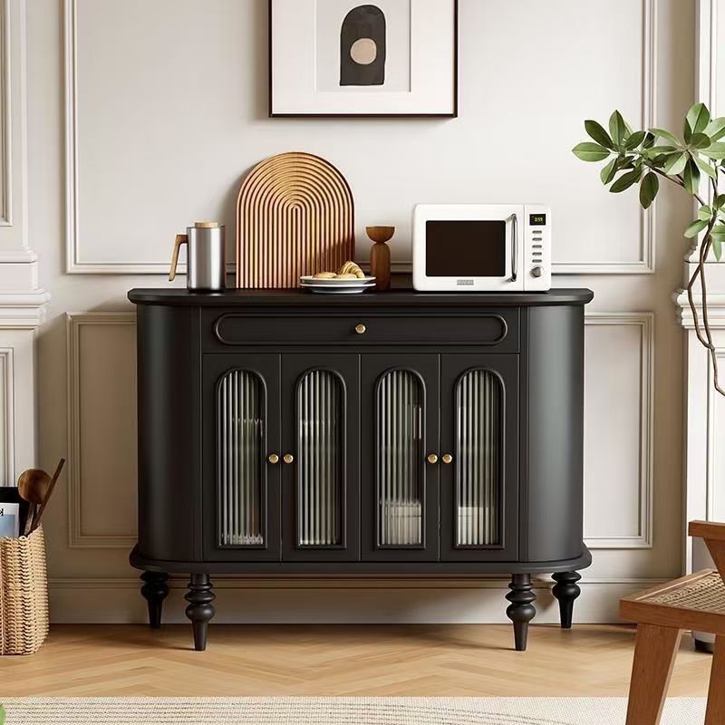 French Retro Storage Cabinet Entrance Living Room Nordic Light Luxury Side Cabinet Storage Dining Side Simple Modern Solid Wood Wall