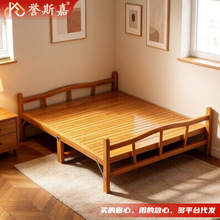 竹床单双人折叠床成人家用午休凉床简易午睡出租房小户型酒店加床