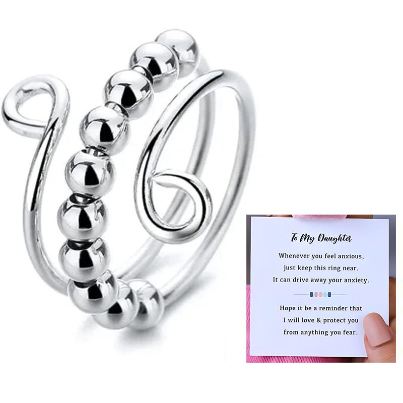 Women's Gender Copper Plating Geometric Beads Open Rings