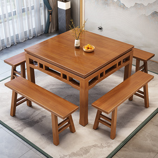 Eight Immortals Table All Solid Wood Square Chinese Old-fashioned Table Household Dining Table Restaurant Small Square Table Dining Table