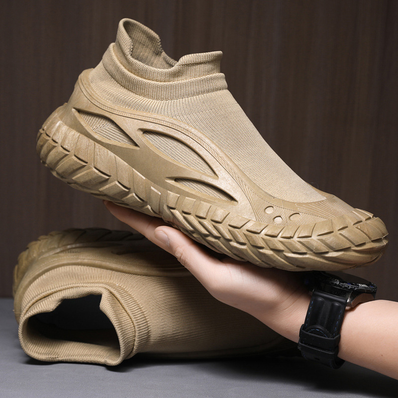 Foreign Trade Dropshipping Large Size Casual Men's Sock Shoes Autumn Lightweight Trendy Solid Color Walking Trendy Men's Shoes Fashion Shoes
