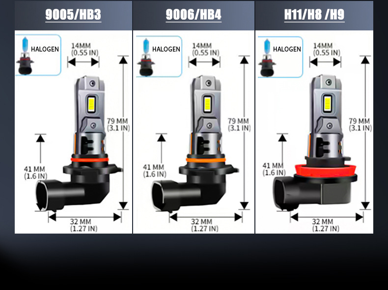 Cross-border new car led headlight in-line H7 H11 9005 super bright 1:1 non-destructive installation H4 far and near light
