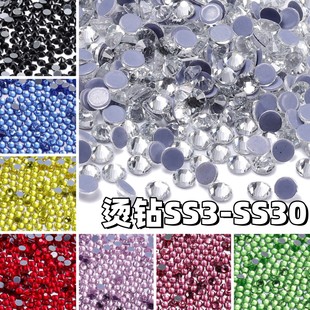 2025 cross-border hot sale high quality round glass hot drilling SS6-SS30diy clothing shoes and hats accessories