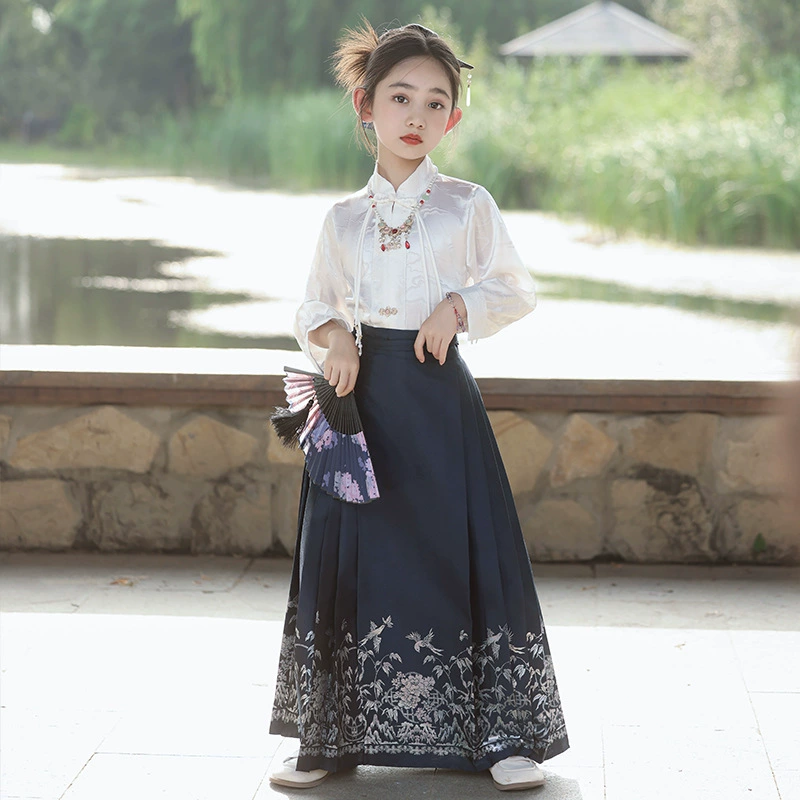 Юбка, комплект, детский элит Hanfu, осень, китайский стиль