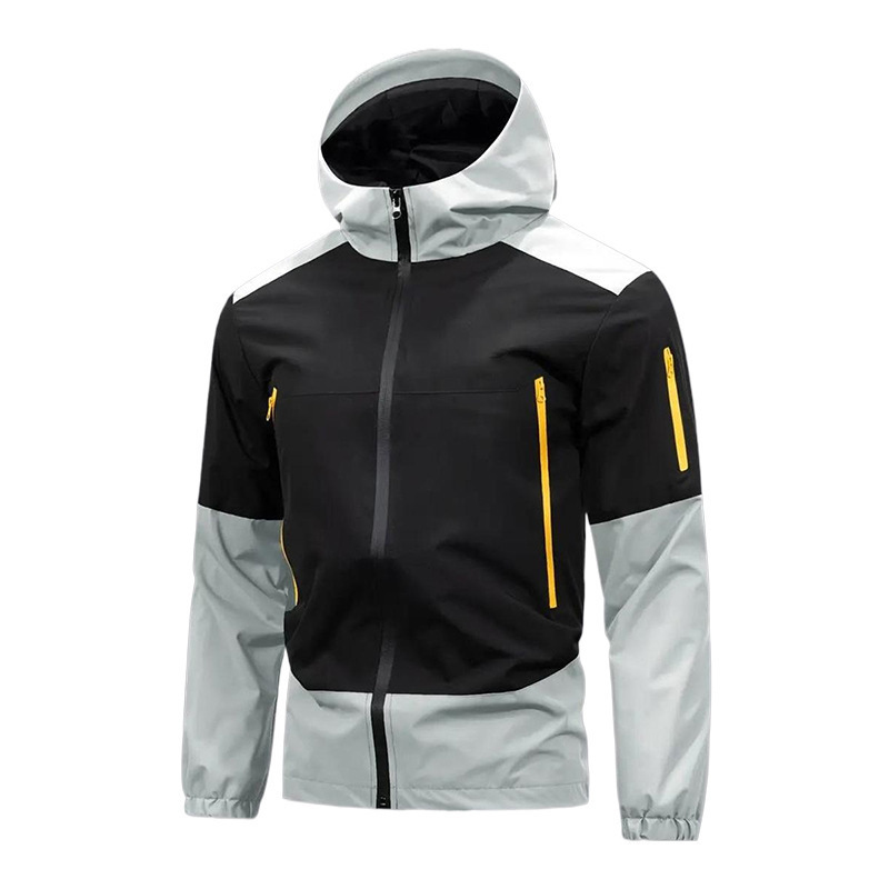 Men's Hooded Windproof Jacket, New Spring and Autumn Sports Outdoor Thin Casual Coat, Trendy Brand Softshell Jacket