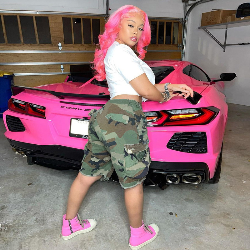 Ld83194 Summer New European and American Clothing Amazon Wish Loose Casual Camouflage Shorts