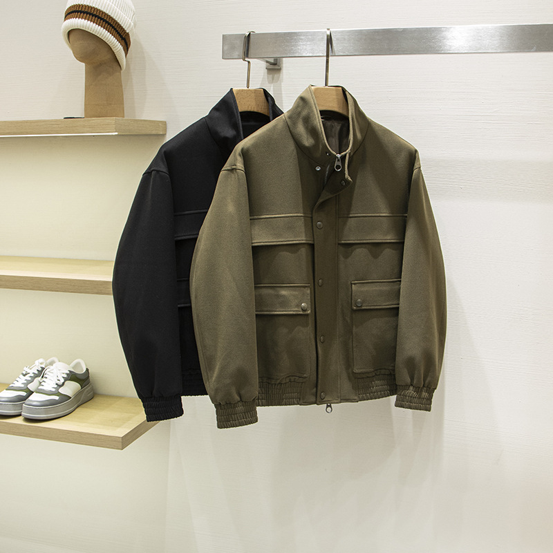 [Lp Version] Fashionable and Age-Reducing! Men's Autumn and Winter Lp Wool Blend Business Casual Stand Collar Cotton Jacket