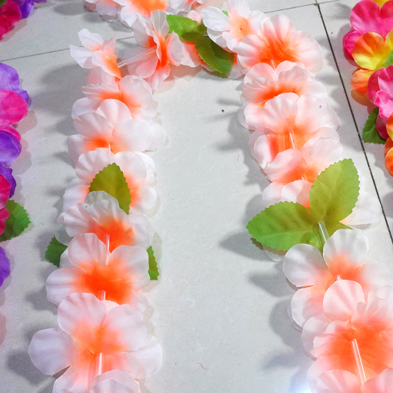 Hawaian color guirlanda set 30 flores de cabeza 18 flores de mano 6 decorados de baile de vacaciones