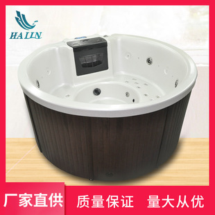 [浴缸家用户外按摩浴缸亚克力盆地排水现代简约双人多人成人浴缸]