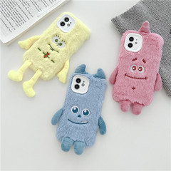適用iphone13手機殼蘋果12新款大眼仔卡通毛絨軟殼蘋果13pm手機殼