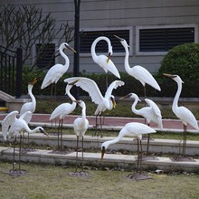 玻璃钢户外仿真白鹭铜雕雕塑动物摆件园林池塘假山庭院独特白鹤