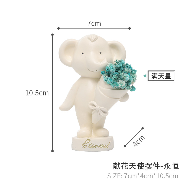 Nanyuan Chuanfang zakka dibujos animados flor Ángel resina decoración creativa maceta micro paisaje jardinería Decoración