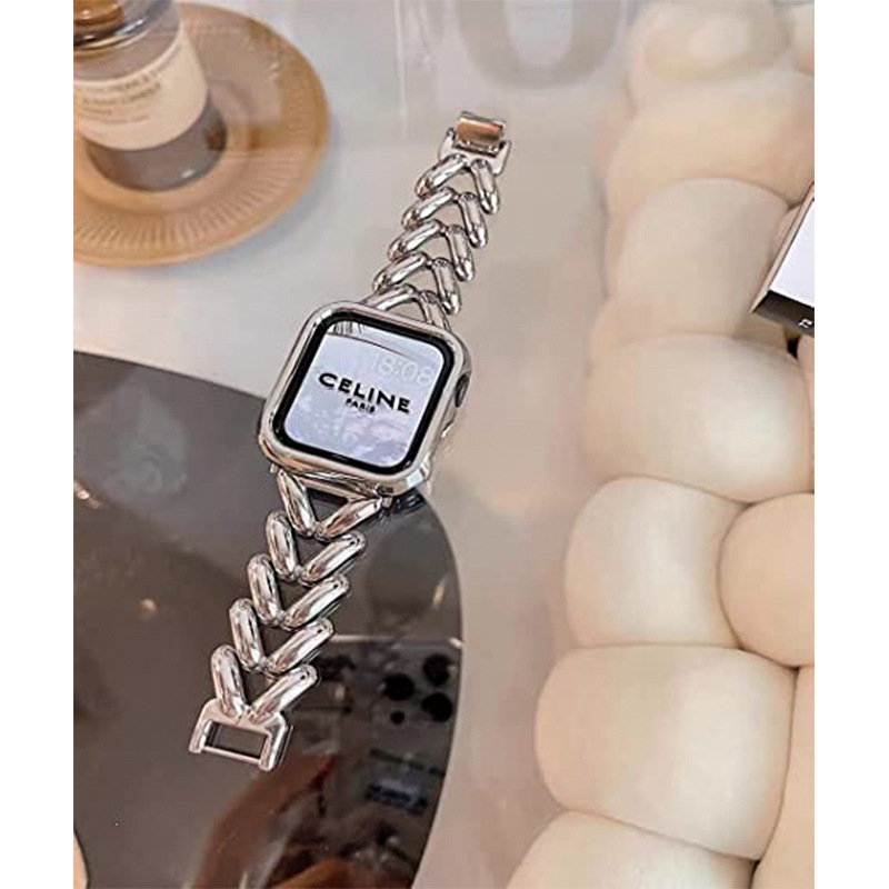 适用于苹果手表表带新款锌合金八字型表带iwatch9-1代SE 跨境批发