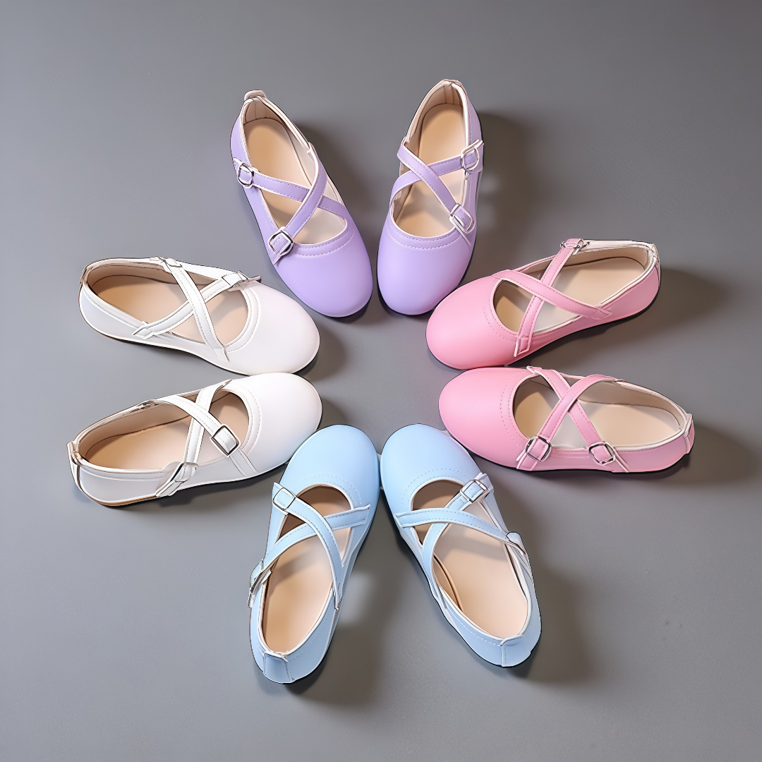 Girls' Leather Shoes Summer 2025 Girls' New Summer Princess Shoes Student Korean Style Single Shoes Casual Shoes Foreign Trade Children's Shoes