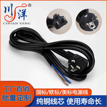 国标纯铜二芯三插头电源线带插头家用电器插头线三插电源线插头线