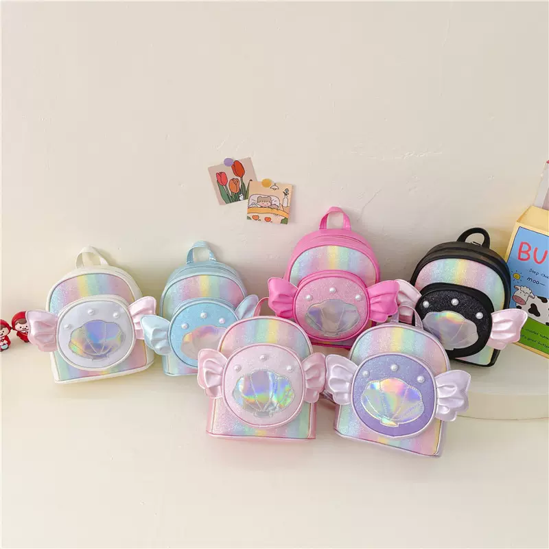 新款儿童潮流双肩包女孩公主可爱翅膀小书包幼儿园零食休闲旅行包