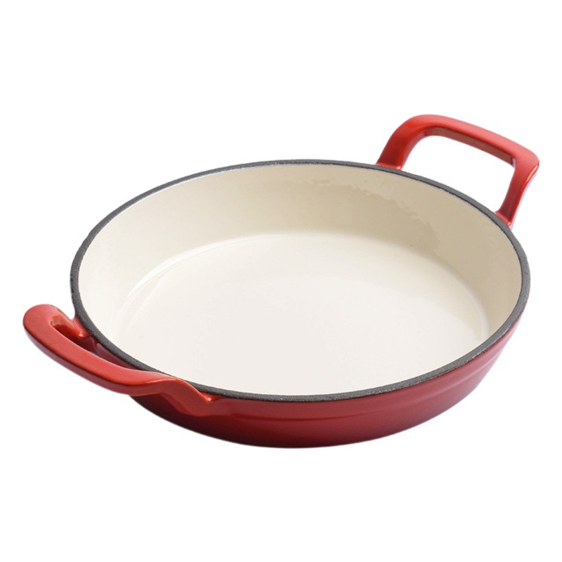 Pequeña felicidad sartén antiadherente sartén doble oído sartén hogar pequeña sartén huevo pan cocina de inducción universal