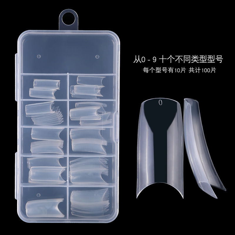 100 Pieces of Manicure Nails, Full-Length French-Style Fake Nails, Flat-Head Nail Forms, Natural Transparent Extension Patches, Boxed Gradient 100 Pieces of Manicure Nails, Full-Length French-Style Fake Nails, Flat-Head Nail Forms, Natural Transparent Extension Patches, Boxed Gradient